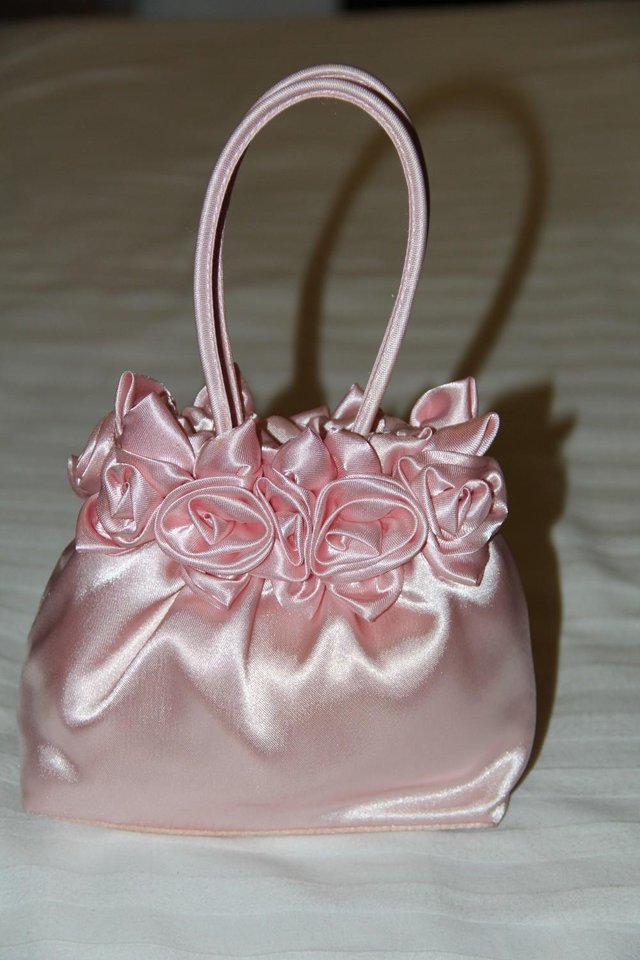 Image 3 of Cute Pink Evening Handbag with Rose Details