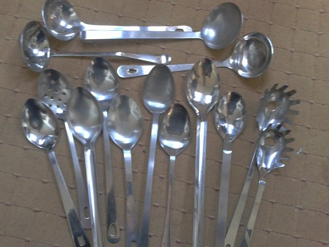 Preview of the first image of 15 x Heavy Duty Stainless Steel Catering Utensils.