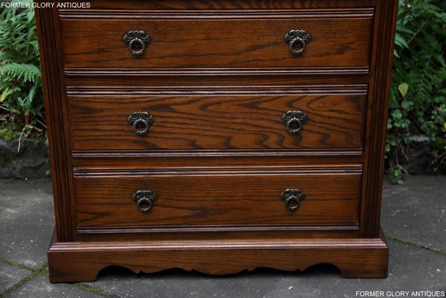 Image 11 of AN OLD CHARM JAYCEE LIGHT OAK TALL CHEST OF DRAWERS STAND
