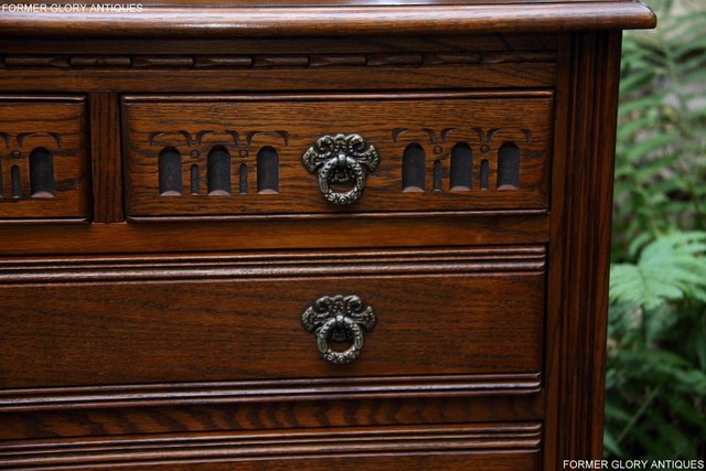 Image 16 of AN OLD CHARM JAYCEE LIGHT OAK TALL CHEST OF DRAWERS STAND