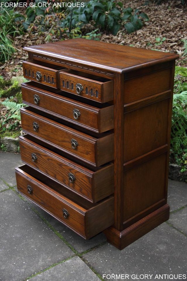 Image 48 of AN OLD CHARM JAYCEE LIGHT OAK TALL CHEST OF DRAWERS STAND
