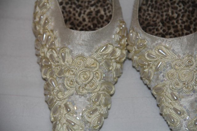 Image 2 of Bridal Shoes With Braid & Pearls – Size 4-4.5 / 36-37