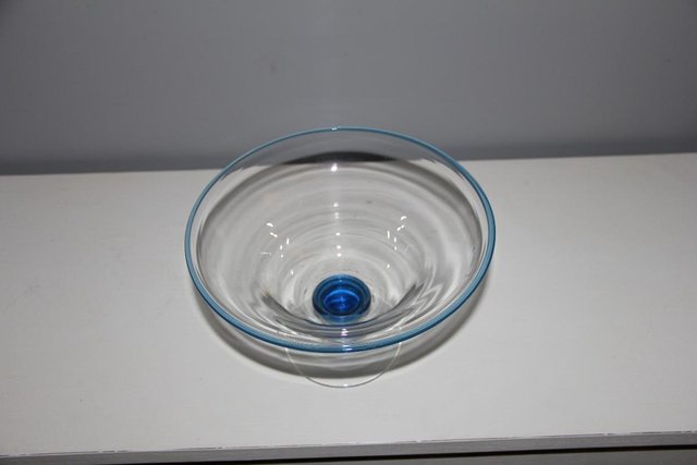 Image 2 of Adrian Sankey Artisan Blue & White Glass Fruit Bowl
