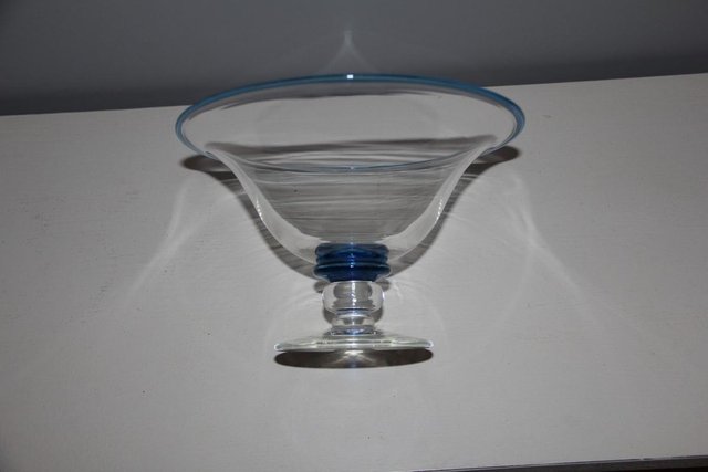 Image 3 of Adrian Sankey Artisan Blue & White Glass Fruit Bowl