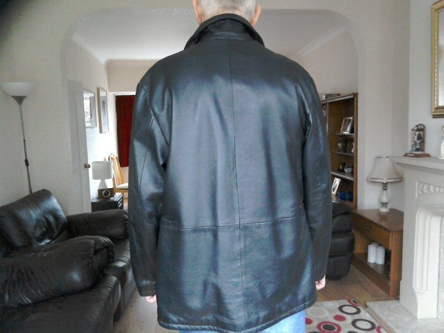 Preview of the first image of Man's Black Stylish Leather Jacket.