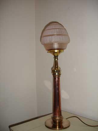 Preview of the first image of Fireman's Hose Nozzle Lamp with lamp shade.