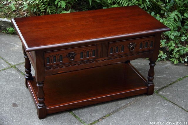 Image 5 of AN OLD CHARM LIGHT OAK COFFEE TABLE LAMP TV BOOK STAND