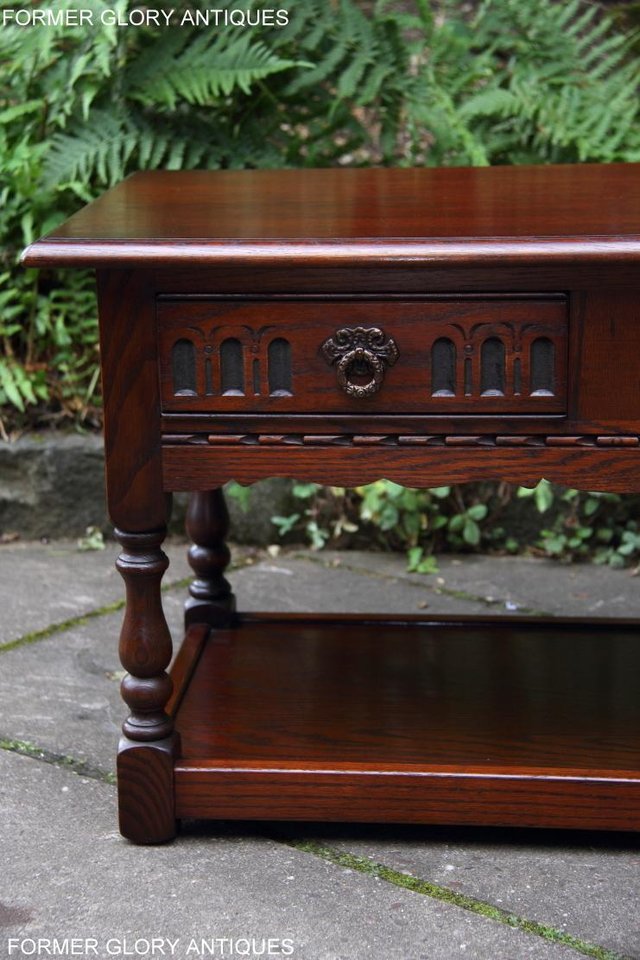Image 10 of AN OLD CHARM LIGHT OAK COFFEE TABLE LAMP TV BOOK STAND