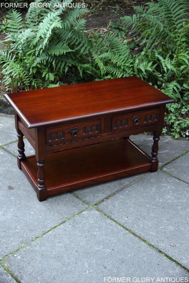 Image 42 of AN OLD CHARM LIGHT OAK COFFEE TABLE LAMP TV BOOK STAND