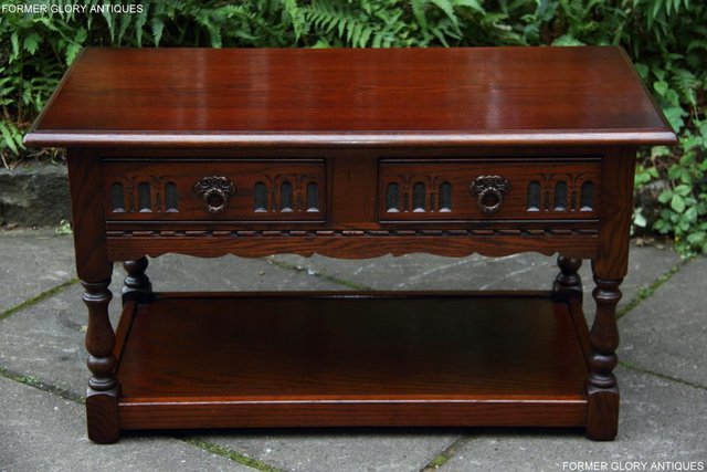 Image 44 of AN OLD CHARM LIGHT OAK COFFEE TABLE LAMP TV BOOK STAND