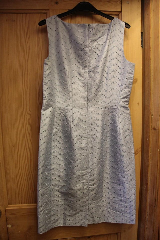 Image 2 of Pale Blue Embroidery Anglaise Lined Dress Size 10