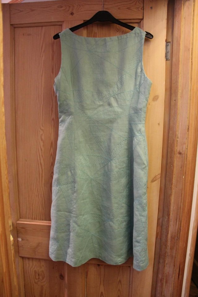 Image 3 of Jasper Conran Green Linen Dress Size 12