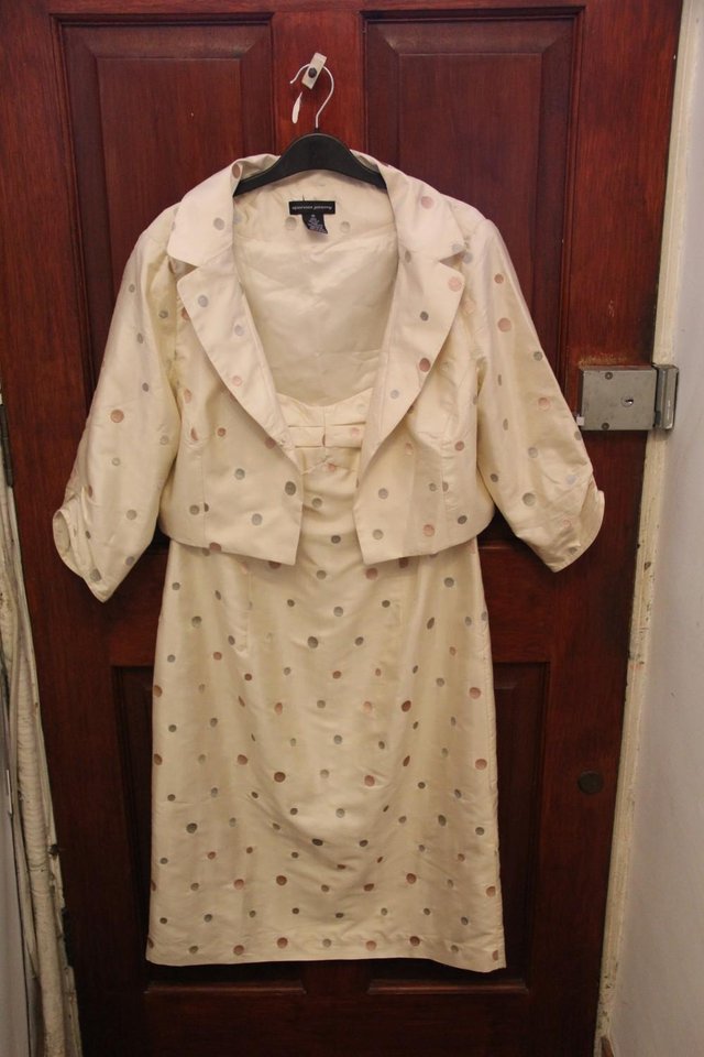 Preview of the first image of Spenser Jeremy Matching Silk Dress & Jacket Size 10.