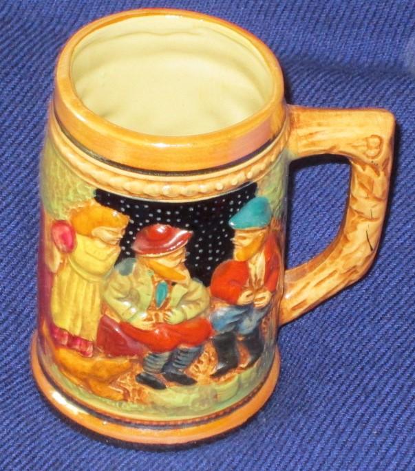 Preview of the first image of Pretty, decorative, china, BEER STEIN - vgc.