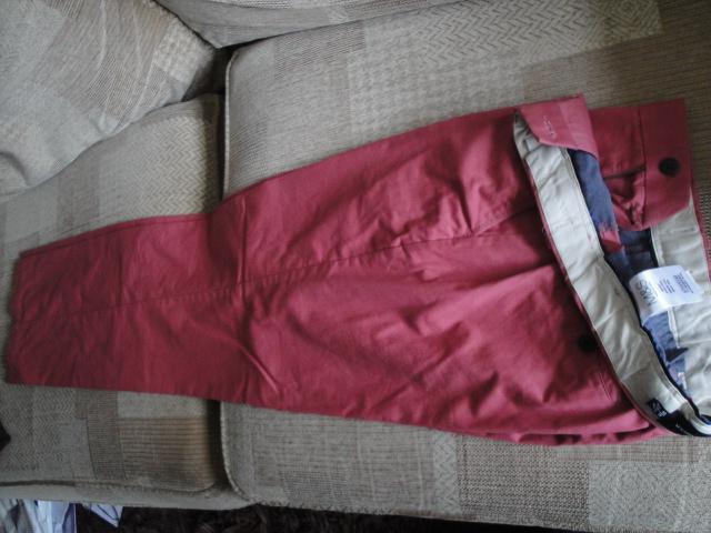 Preview of the first image of Blue Harbour Trousers. Raspberry Colour. 32/34" W. 33" Leg.