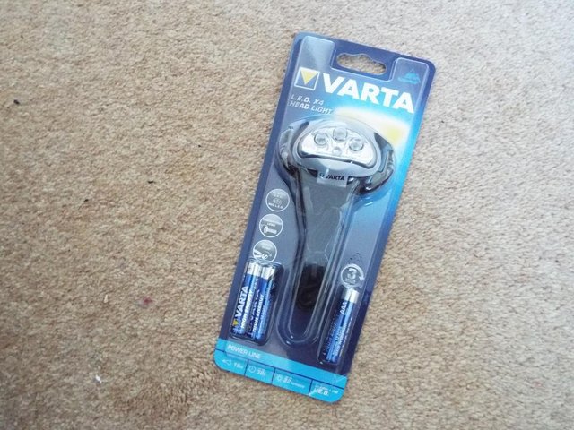 Preview of the first image of Varta LED x4 Headlight Including 3xAAA Batteries.