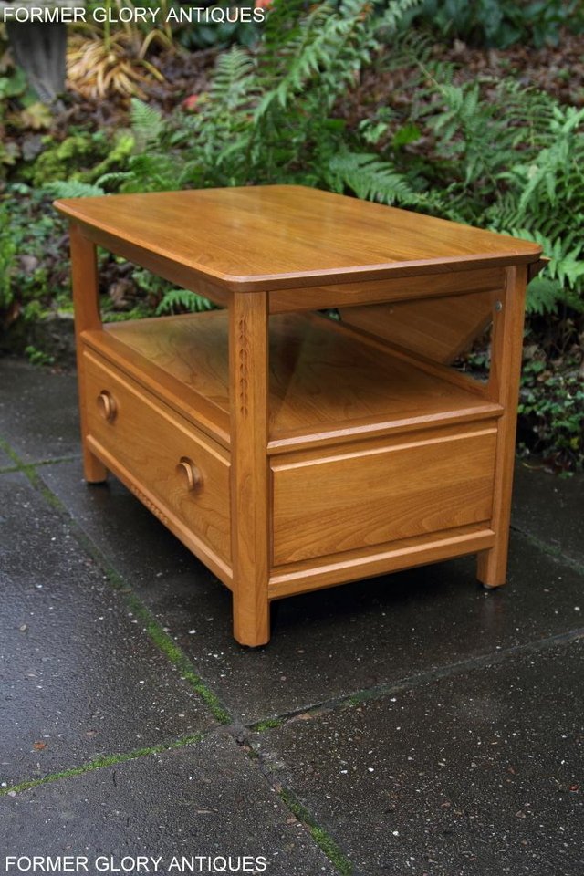Image 19 of ERCOL LIGHT ELM CORNER TV DVD CABINET STAND TABLE BOOKCASE