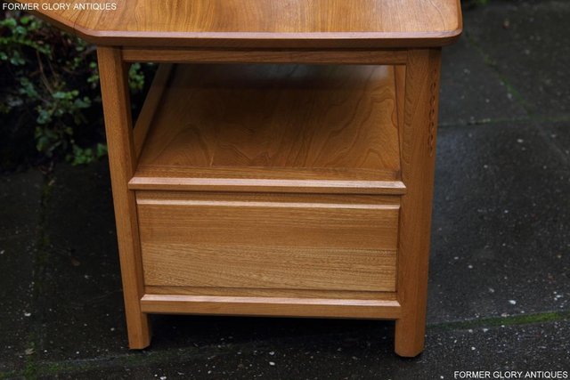Image 28 of ERCOL LIGHT ELM CORNER TV DVD CABINET STAND TABLE BOOKCASE