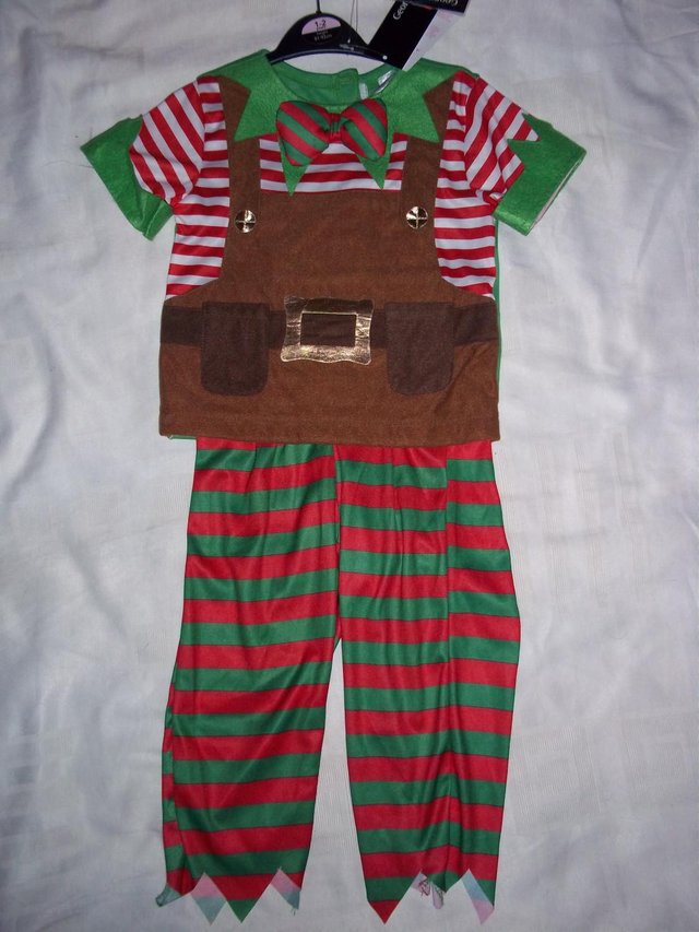 Preview of the first image of BNWT CHRISTMAS ELF DRESS UP COSTUME 1-2 YEARS.