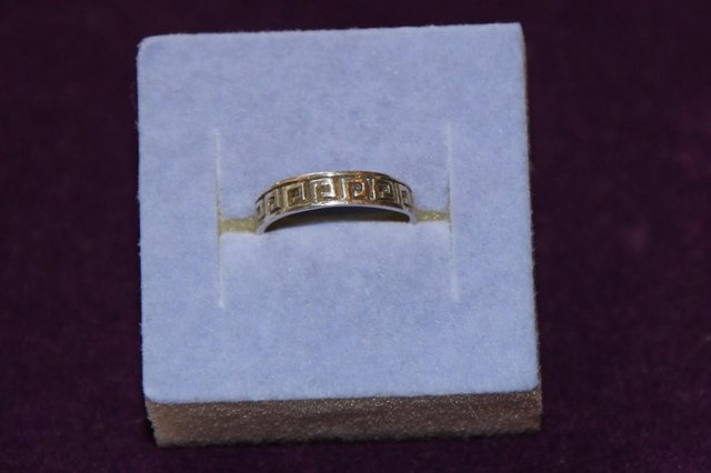 Image 2 of 925 Sterling Silver Toe Ring Greek Key Design