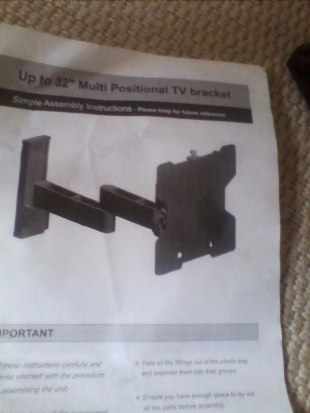 Preview of the first image of T.v. wall bracket.