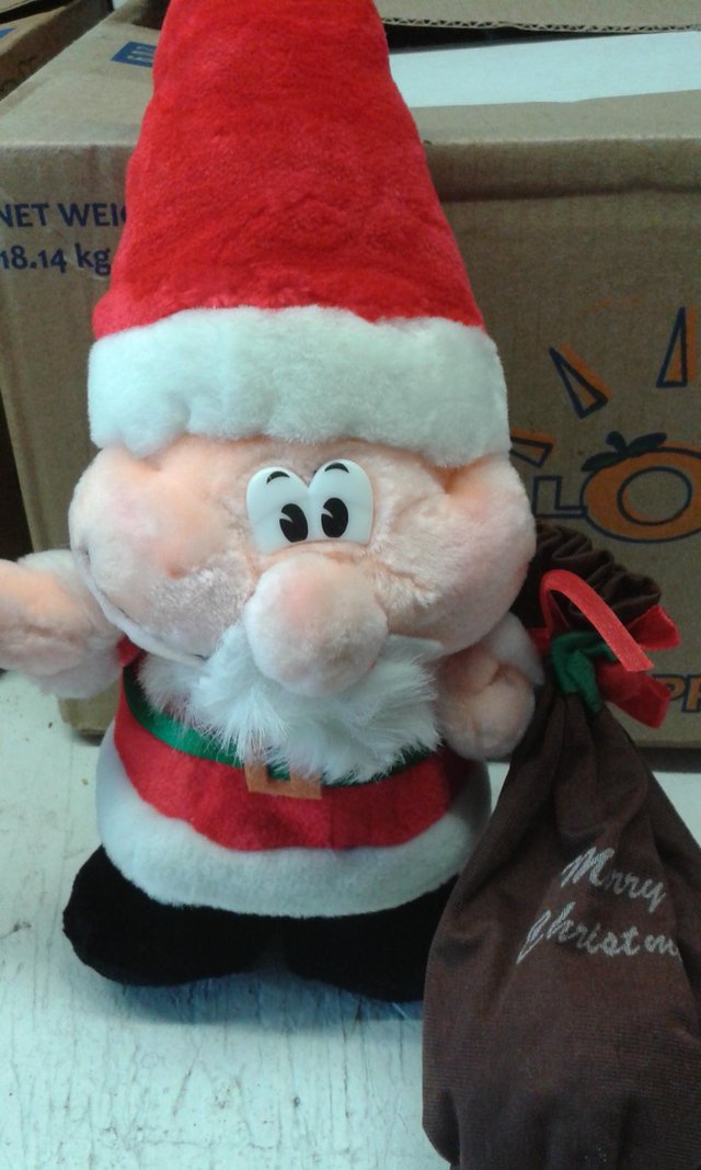 Preview of the first image of Stood up Father Christmas soft toy.