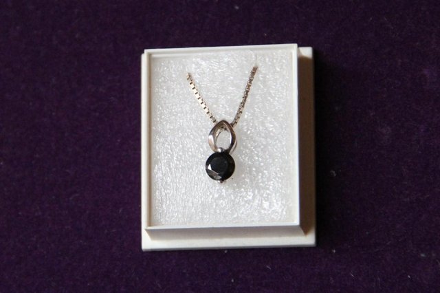 Preview of the first image of Sterling Silver 925 Pendant With Stone On Box Chain.
