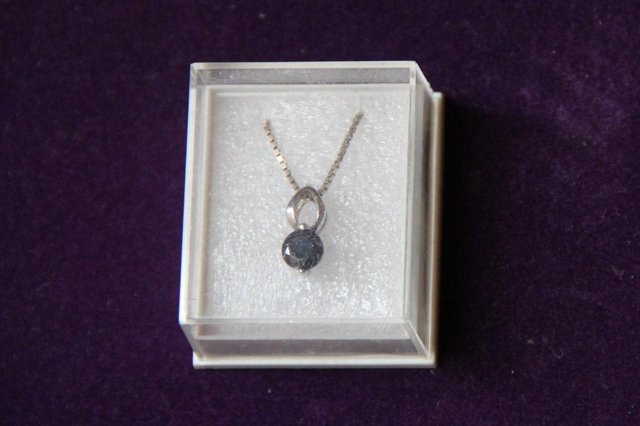 Image 3 of Sterling Silver 925 Pendant With Stone On Box Chain