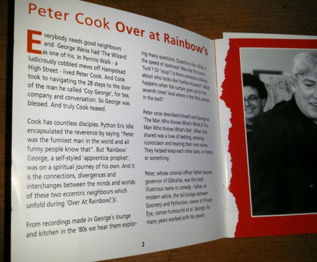 Image 5 of *RARE* Peter Cook "Over At Rainbows" Double CD As New