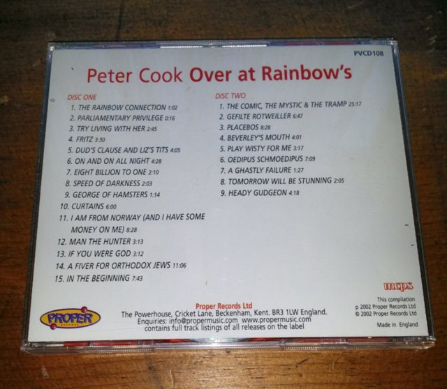 Image 16 of *RARE* Peter Cook "Over At Rainbows" Double CD As New