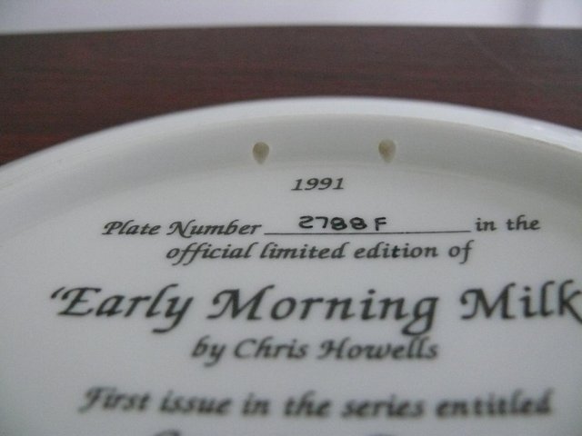 Image 2 of Wedgwood Plate "Early Morning Milk" Ltd Ed.