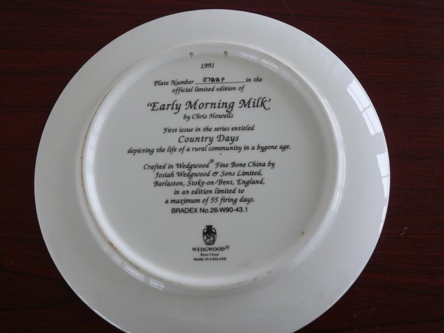 Image 3 of Wedgwood Plate "Early Morning Milk" Ltd Ed.