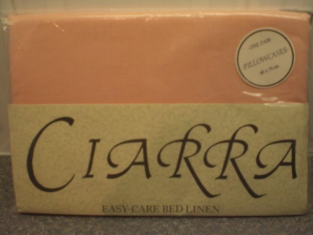 Image 2 of Ciarra brand new pair of peach Pillowcases Easy-care bed lin