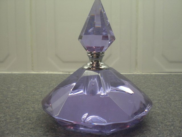 Image 3 of Crystal Clear collectables perfume bottle Mauve/lilac colour