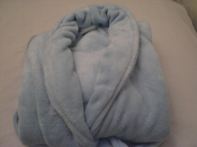 Preview of the first image of Large Light Blue Soft Dressing Gown (Brand New from Dunelm M.