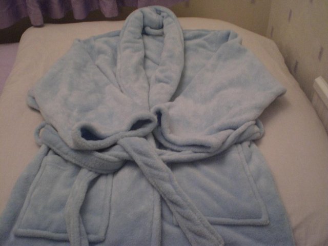 Image 2 of Large Light Blue Soft Dressing Gown (Brand New from Dunelm M
