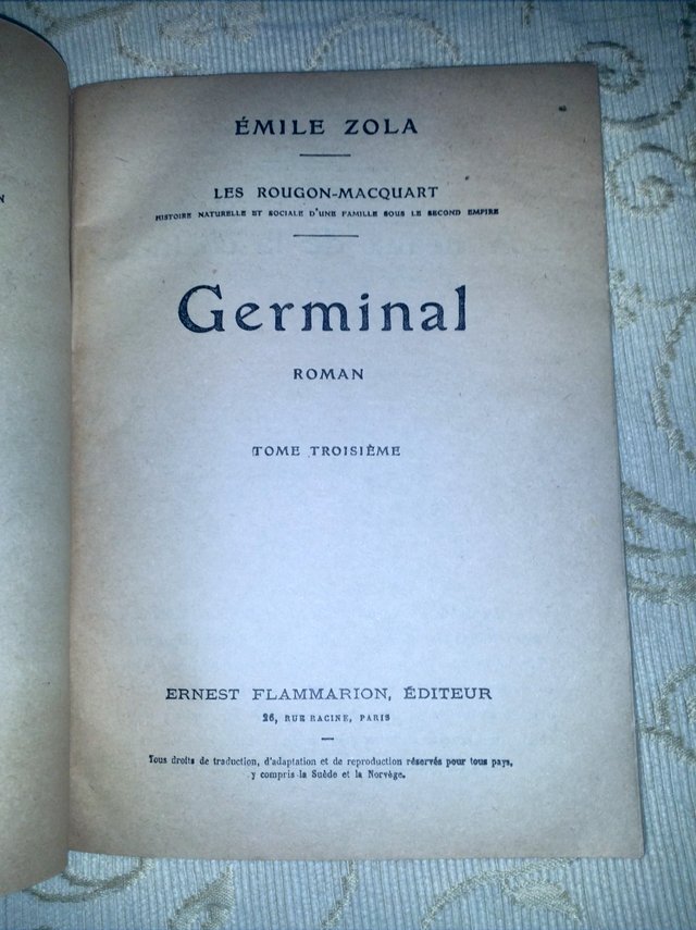 Image 36 of Complete 3 Tome Set ÉMILE ZOLA GERMINAL, French 1930's Eds