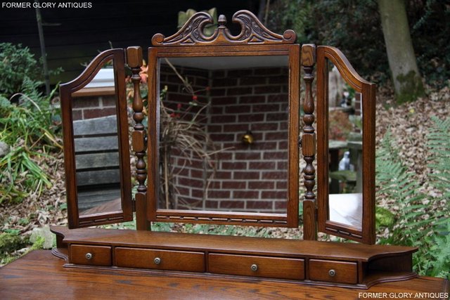 Image 8 of OLD CHARM LIGHT OAK CHEST OF DRAWERS DRESSING TABLE MIRROR