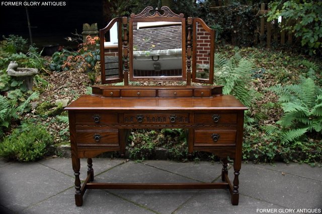 Image 37 of OLD CHARM LIGHT OAK CHEST OF DRAWERS DRESSING TABLE MIRROR