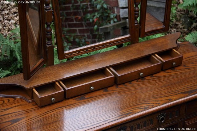 Image 51 of OLD CHARM LIGHT OAK CHEST OF DRAWERS DRESSING TABLE MIRROR