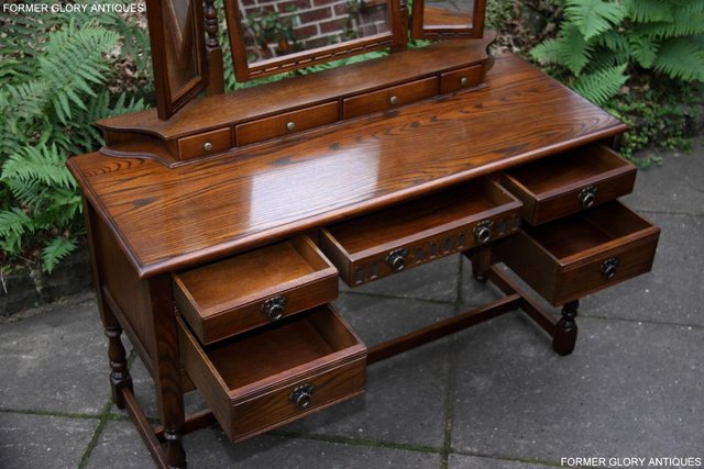 Image 66 of OLD CHARM LIGHT OAK CHEST OF DRAWERS DRESSING TABLE MIRROR