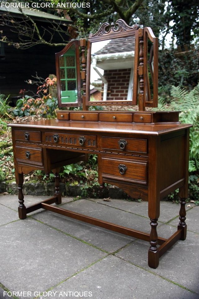 Image 73 of OLD CHARM LIGHT OAK CHEST OF DRAWERS DRESSING TABLE MIRROR