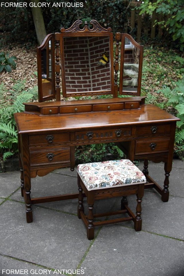 Image 110 of OLD CHARM LIGHT OAK CHEST OF DRAWERS DRESSING TABLE MIRROR