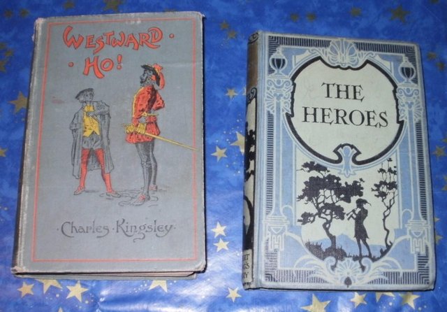 Preview of the first image of X2 Vintage books by Charles KINGSLEY THE HEROES Westward Ho.