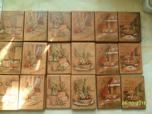 Image 3 of Italian Ceramic Picture Wall Tiles pack of [ 6 ]