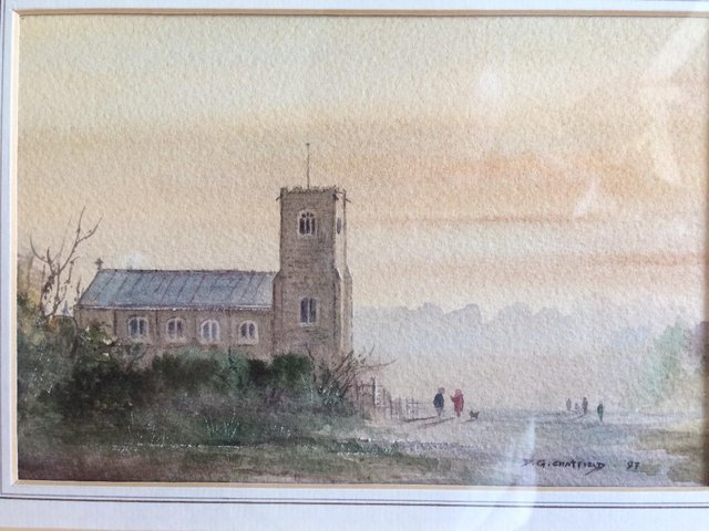 Preview of the first image of ORIGINAL WATERCOLOUR - 'SUNDAY MORNING' BY D.G.CHATFIELD.