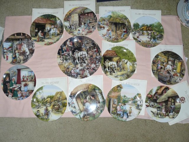 Preview of the first image of 13 Royal Doulton Old Country Crafts ltd ed decorative plates.