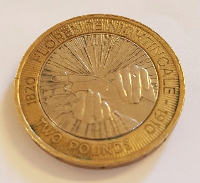 Preview of the first image of £2 Coin, Rare, Florence Knightingale.