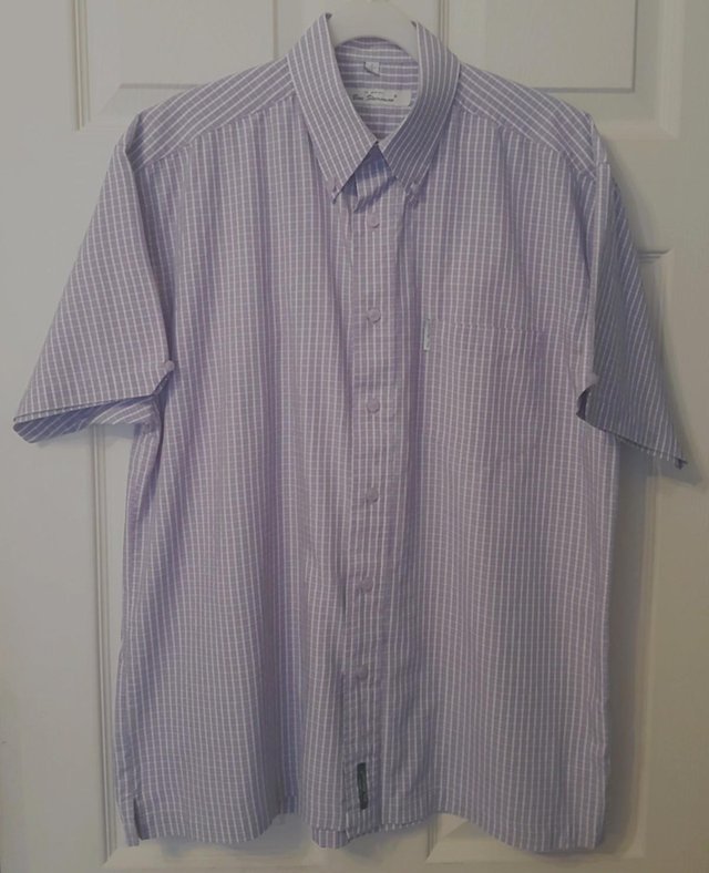 Preview of the first image of Men's Lovely Lilac Check Shirt By Ben Sherman - Sz 2 (M).