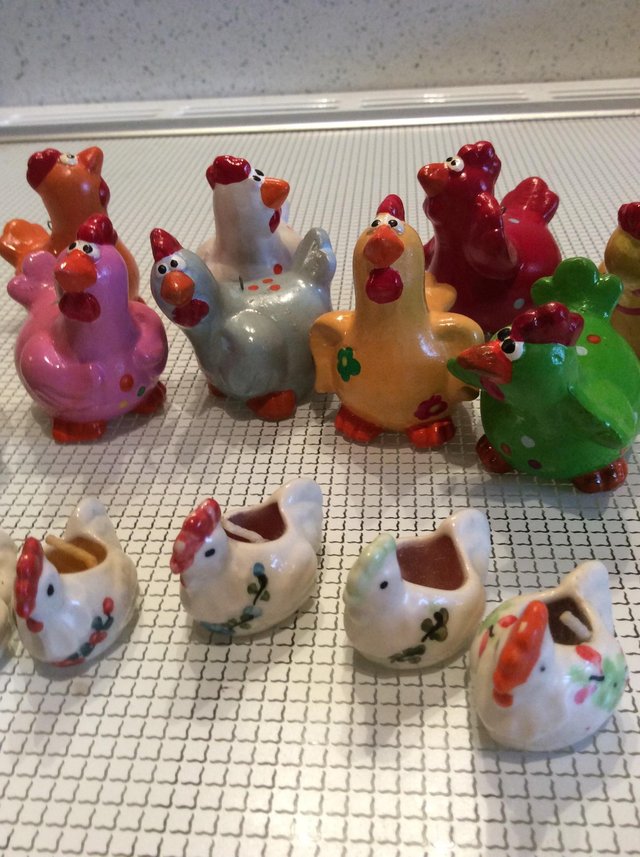 Image 2 of Tiny ceramic hen ornaments